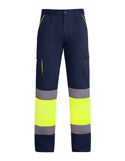 Trousers Roly Workwear Trousers Enix Navy Blue, Fluor Yellow