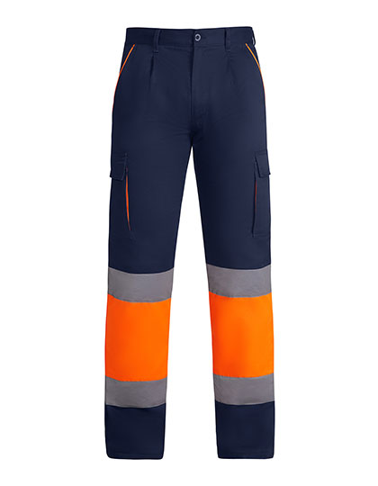 Trousers Roly Workwear Trousers Enix Navy Blue, Fluor Orange