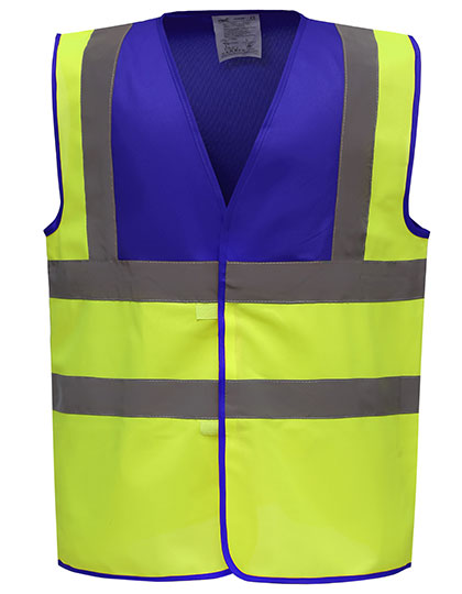 Vest YOKO Hi-Vis 2 Bands & Braces Waistcoat Royal Yoke, Hi-Vis Yellow