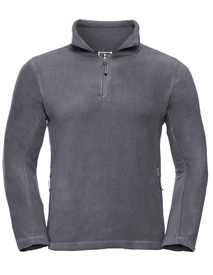 Men's Sweater Russell Quarter Zip Outdoor Fleece Convoy Grey (Solid)