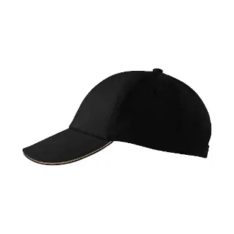 Sandwich 6P Unisex Kappe - black, Einstellbar