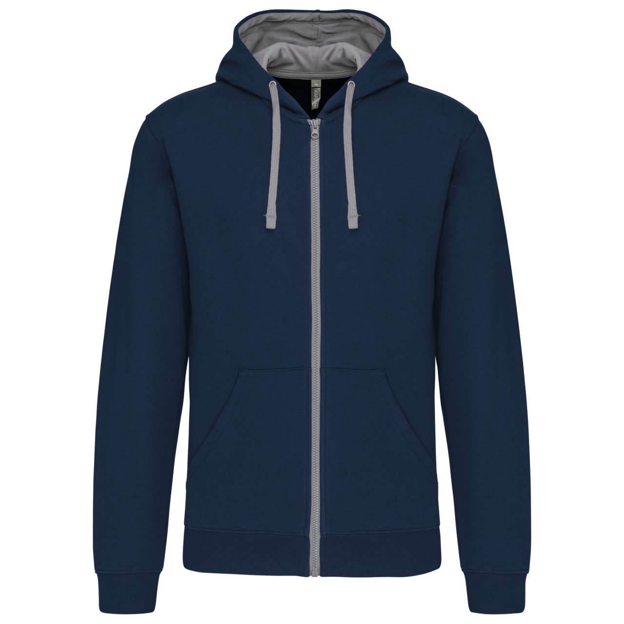 Pánská mikina Kariban CONTRAST HOODED FULL ZIP - navy / fine grey,