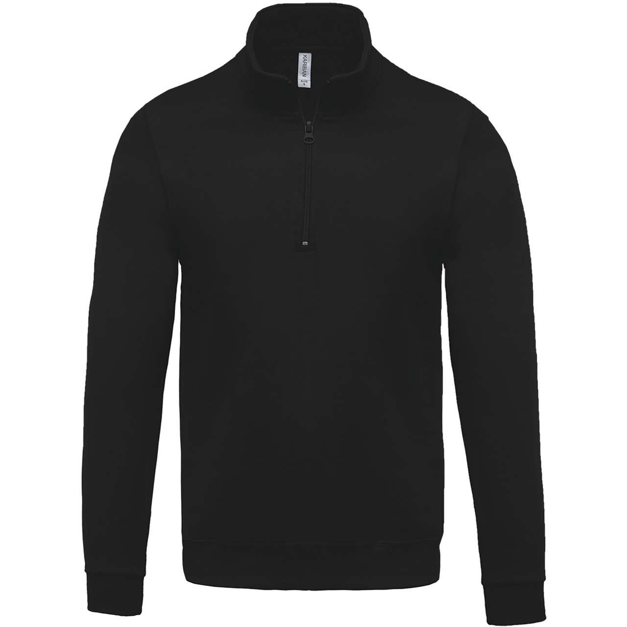 Pánská mikina Kariban ZIP NECK - black,