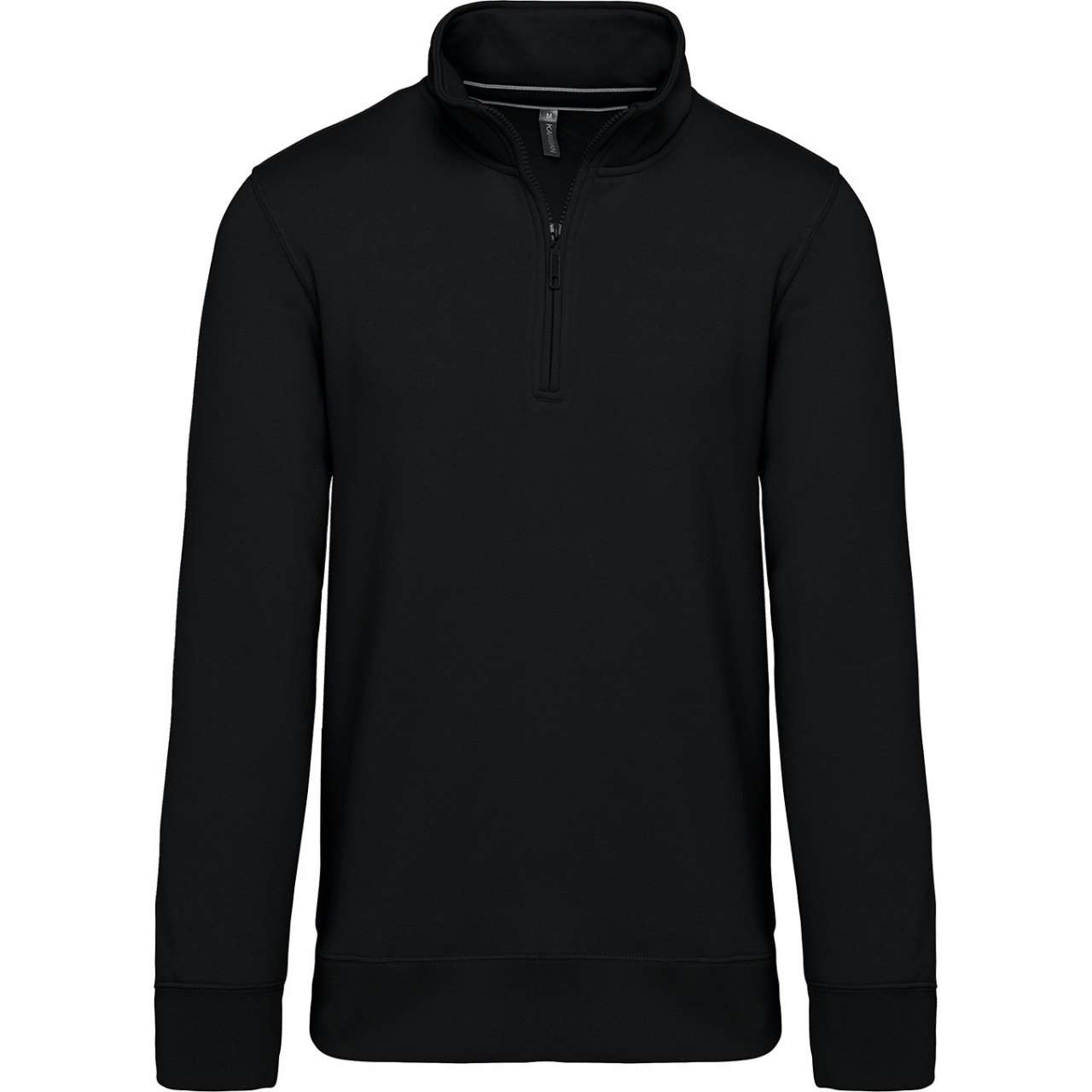 Pánská mikina Kariban ZIPPED NECK - black,