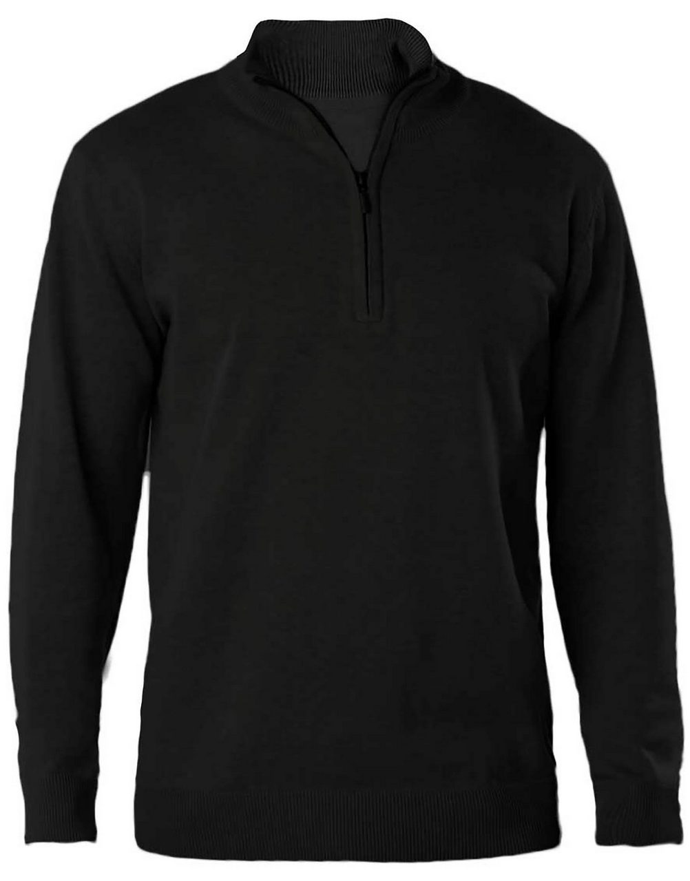 Pánský svetr Kariban ZIP NECK JUMPER - black,