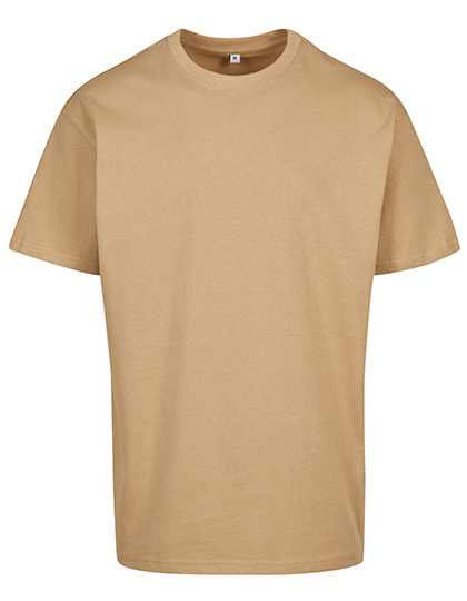 Short sleeve T-Shirt Build Your Brand Heavy Oversize Tee U. Beige