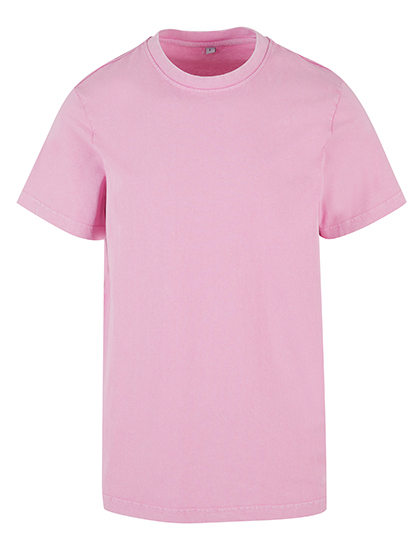 Short sleeve T-Shirt Build Your Brand Acid Washed Round Neck Tee Soft Pink