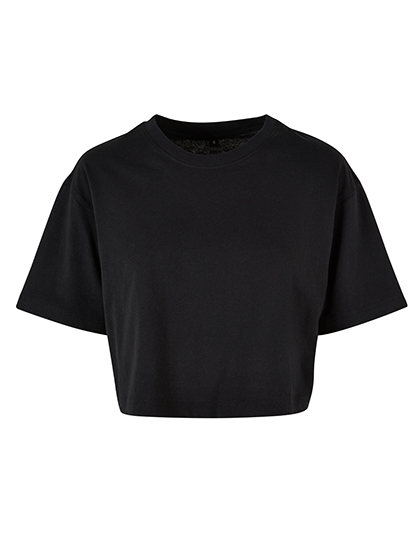 Women's Short Sleeve T-Shirt Build Your Brand Ladies Short Oversized Tee Black