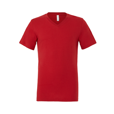 Kurzarm-T-Shirt für Männer Canvas Unisex Jersey Short Sleeve V-Neck Tee