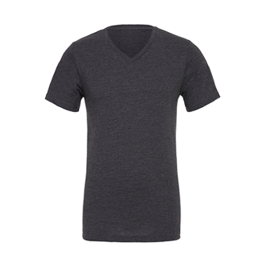 Kurzarm-T-Shirt für Männer Canvas Unisex Heather CVC Short Sleeve V-Neck Tee Dark Grey Heather