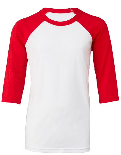 Men's Three Quarter Sleeve T-Shirt Canvas Youth 3/4 Sleeve Baseball Tee