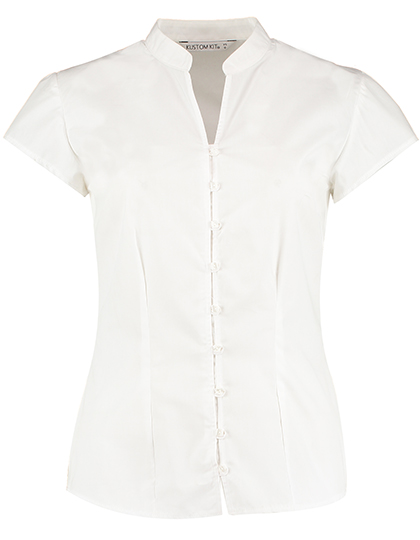 Dámská košile Kustom Kit Women`s Tailored Fit Mandarin Collar Blouse SSL