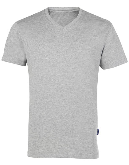 HRM Men´s Luxury V-Neck Tees - grey melange,