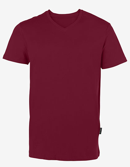 HRM Men´s Luxury V-Neck Tees - bordeaux,