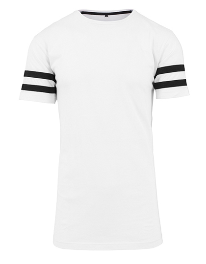 Build Your Brand | Stripe Jersey Tee - white / black,