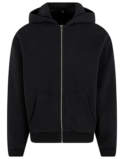 Build Your Brand | Fluffy Zip Hoody - black,