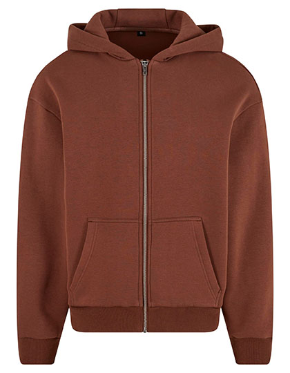 Build Your Brand | Fluffy Zip Hoody - chocoloate brown,