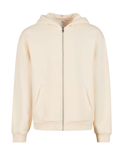 Build Your Brand | Fluffy Zip Hoody - white sand,
