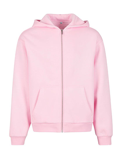 Build Your Brand | Fluffy Zip Hoody - soft pink,