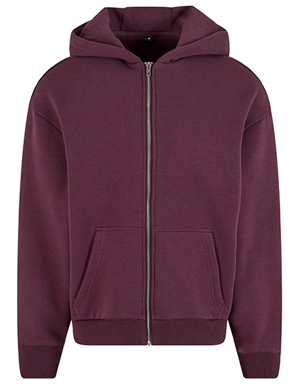 Build Your Brand | Fluffy Zip Hoody - plum purple,