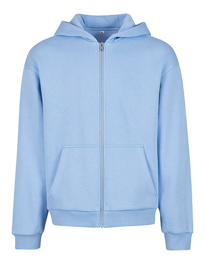 Build Your Brand | Fluffy Zip Hoody - powder blue,