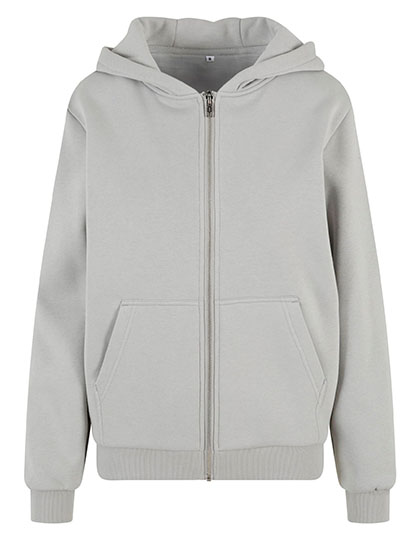 Build Your Brand | Ladies Fluffy Zip Hoody - light asphalt,