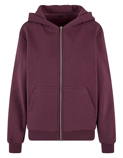 Build Your Brand | Ladies Fluffy Zip Hoody - plum purple,
