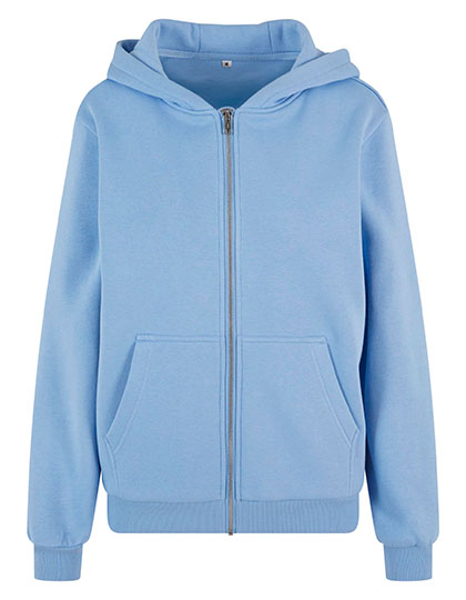 Build Your Brand | Ladies Fluffy Zip Hoody - powder blue,