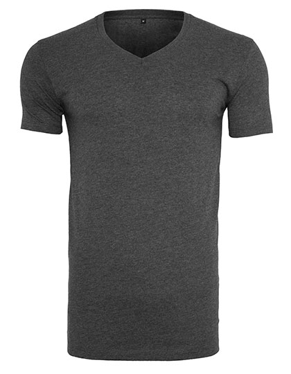 Build Your Brand | Light T-Shirt V-Neck - charcoal (heather),