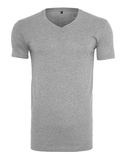 Build Your Brand | Light T-Shirt V-Neck - heather grey,