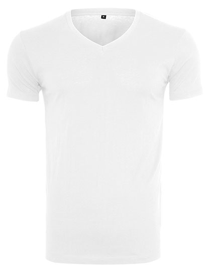Build Your Brand | Light T-Shirt V-Neck - white,