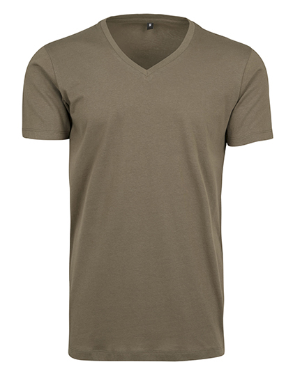 Build Your Brand | Light T-Shirt V-Neck - olive,