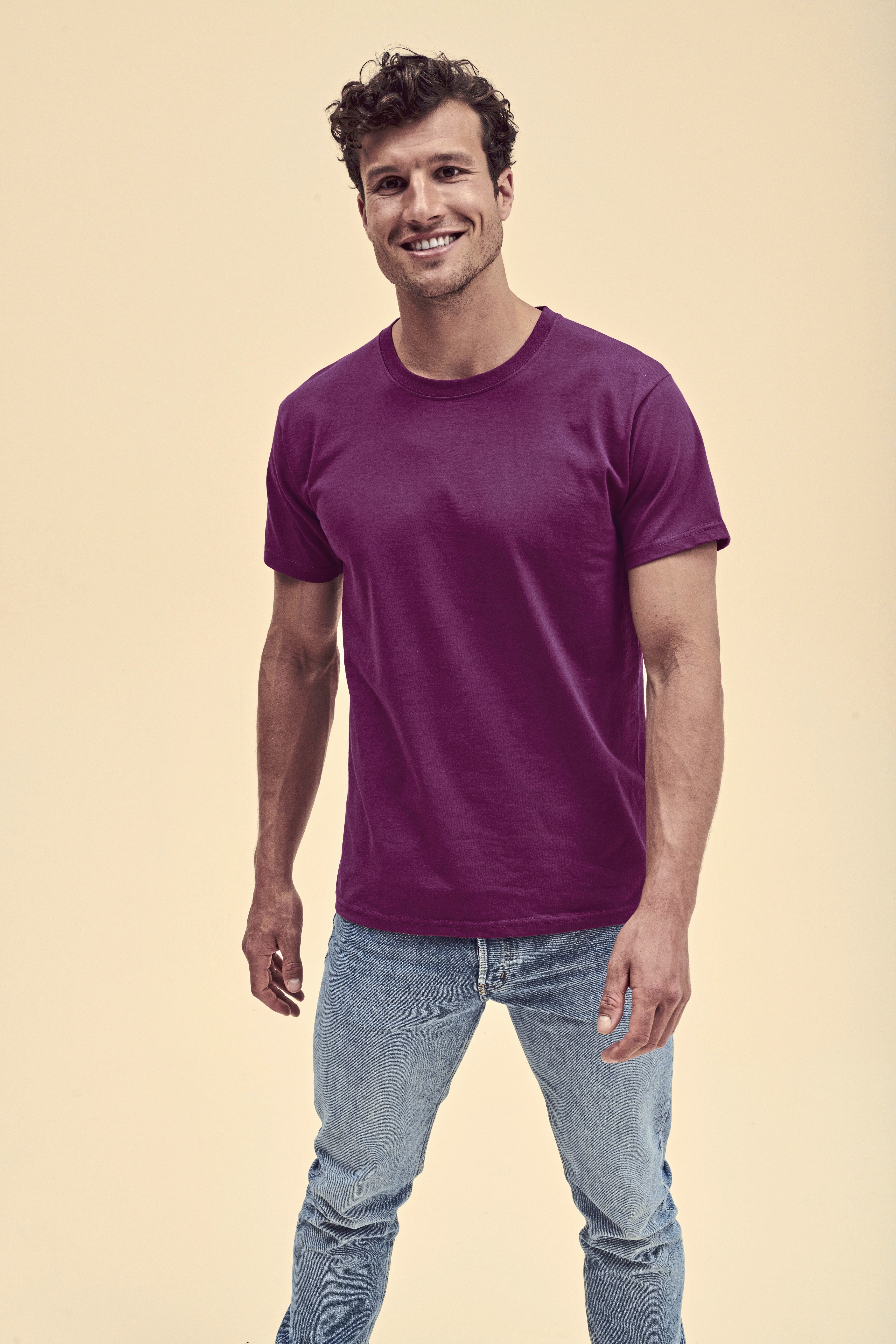 Short sleeve T-Shirt Fruit of the Loom Valueweight T Vintage Heather Red