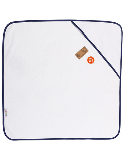 ARTG | Babiezz® Subli Hooded Towel - white / french navy, 75 x 75 cm
