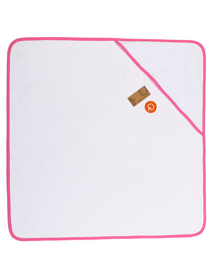 ARTG | Babiezz® Subli Hooded Towel - white / pink, 75 x 75 cm