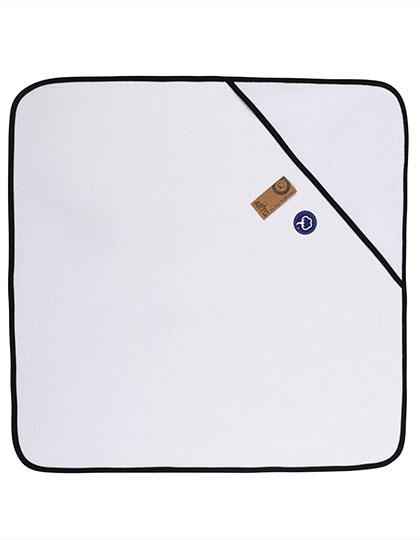 ARTG | Babiezz® Subli Hooded Towel - white / black, 75 x 75 cm