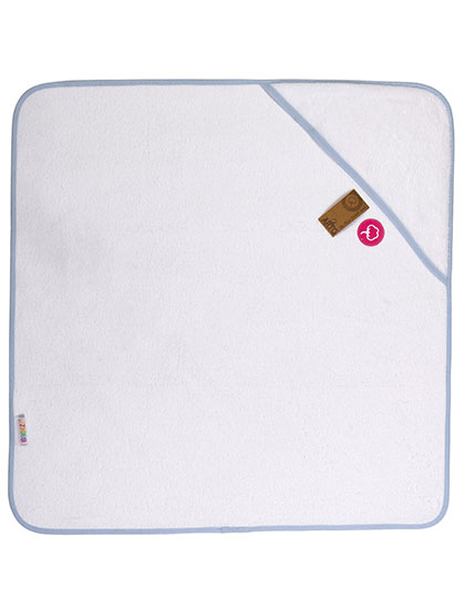 ARTG | Babiezz® Subli Hooded Towel - white / light blue, 75 x 75 cm