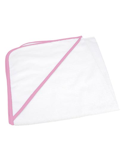 ARTG | Babiezz® Subli Hooded Towel - white / light pink, 75 x 75 cm