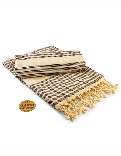 ARTG | Hamamzz® Bodrum DeLuxe Towel - brown / ivory, 100 x 180 cm