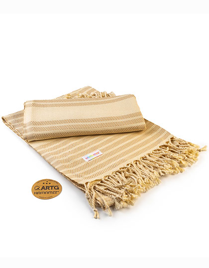 ARTG | Hamamzz® Bodrum DeLuxe Towel - sand / ivory, 100 x 180 cm