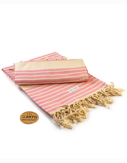 ARTG | Hamamzz® Bodrum DeLuxe Towel - pink / ivory, 100 x 180 cm