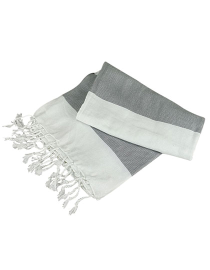 ARTG | Hamamzz® Hamam Towel Antalya - white / anthracite grey, 100 x 180 cm