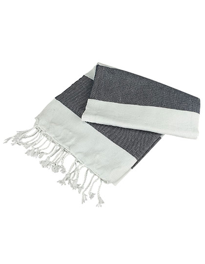 ARTG | Hamamzz® Hamam Towel Antalya - white / graphite, 100 x 180 cm