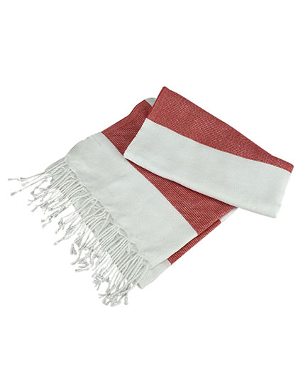 ARTG | Hamamzz® Hamam Towel Antalya - white / fire red, 100 x 180 cm