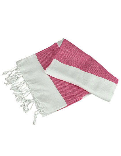 ARTG | Hamamzz® Hamam Towel Antalya - white / pink, 100 x 180 cm