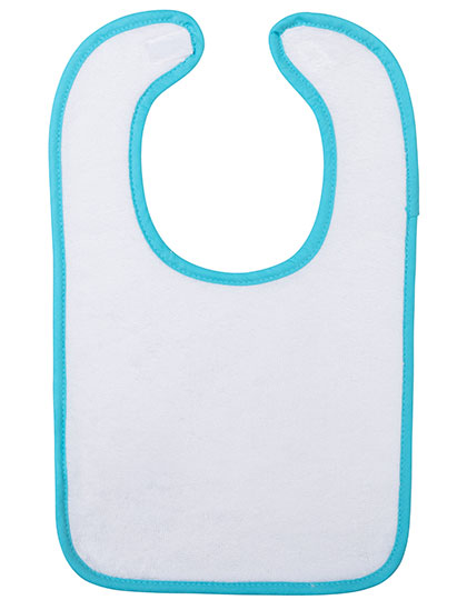 ARTG | Babiezz® Subli Baby Bib - white / aqua blue, 43 x 27 cm