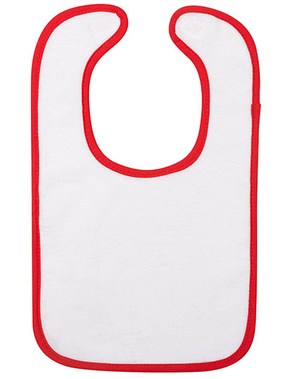 ARTG | Babiezz® Subli Baby Bib - white / fire red, 43 x 27 cm