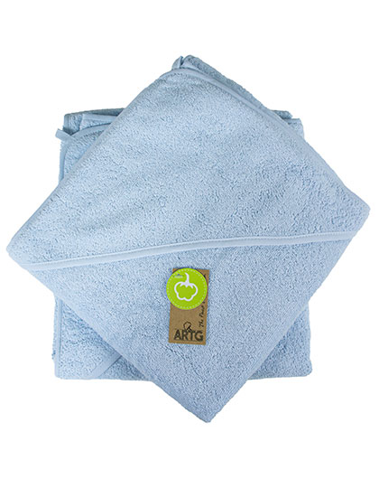 ARTG | Babiezz® Baby Hooded Towel - light blue, 100 x 100 cm