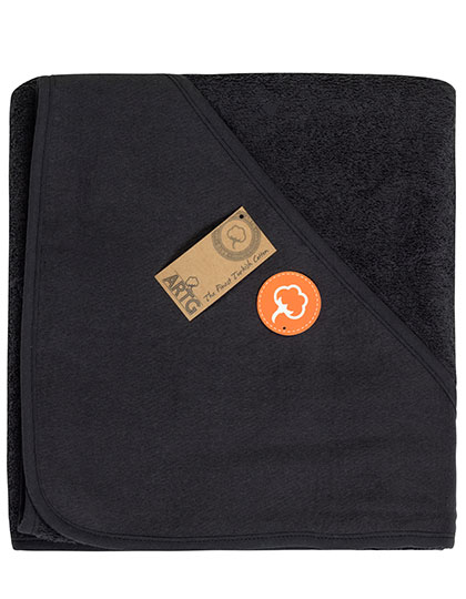 ARTG | PRINT-Me® Baby Hooded Towel - black, 100 x 100 cm