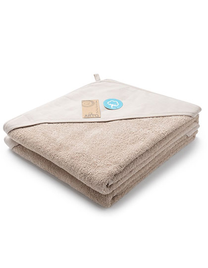 ARTG | PRINT-Me® Baby Hooded Towel - taupe, 100 x 100 cm